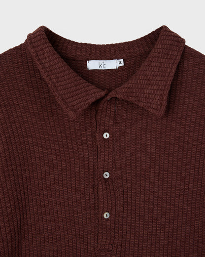 Deep V-neck Polo Shirt