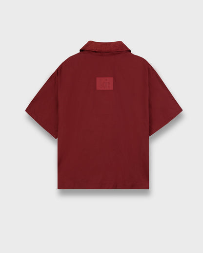 Suede Collar Oversized Polo Shirt