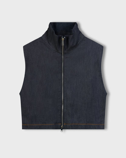 Denim Turtle Neck Vest