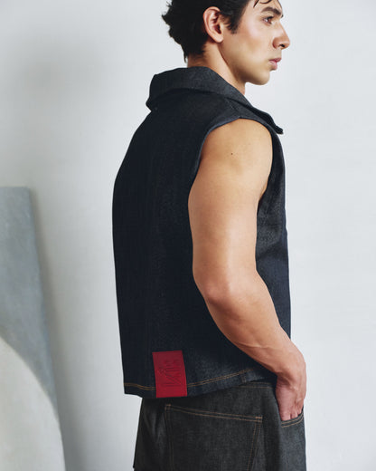 Denim Turtle Neck Vest