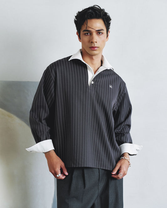 Contrast Striped Polo Shirt