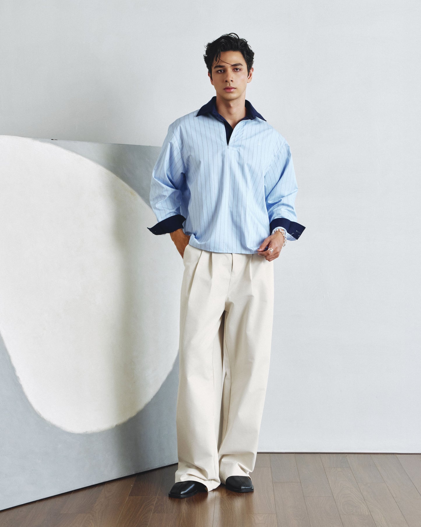 Contrast Striped Polo Shirt