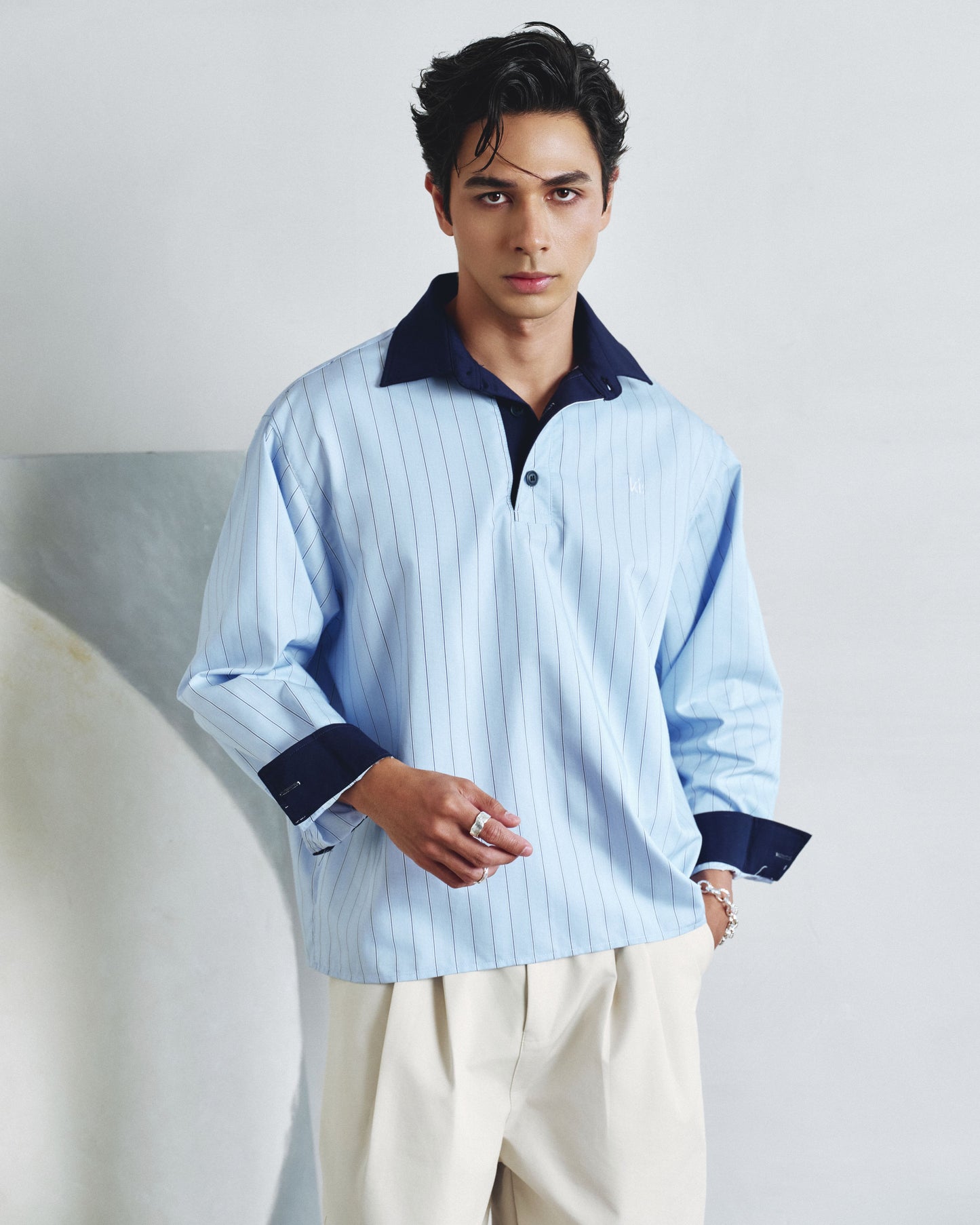 Contrast Striped Polo Shirt